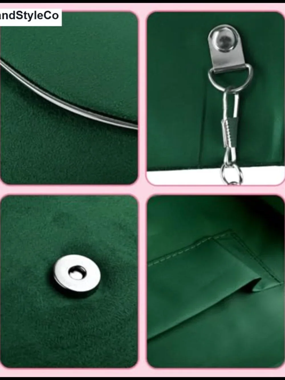 Women's Faux Suede Envelope Clutch Chain Evening Bag